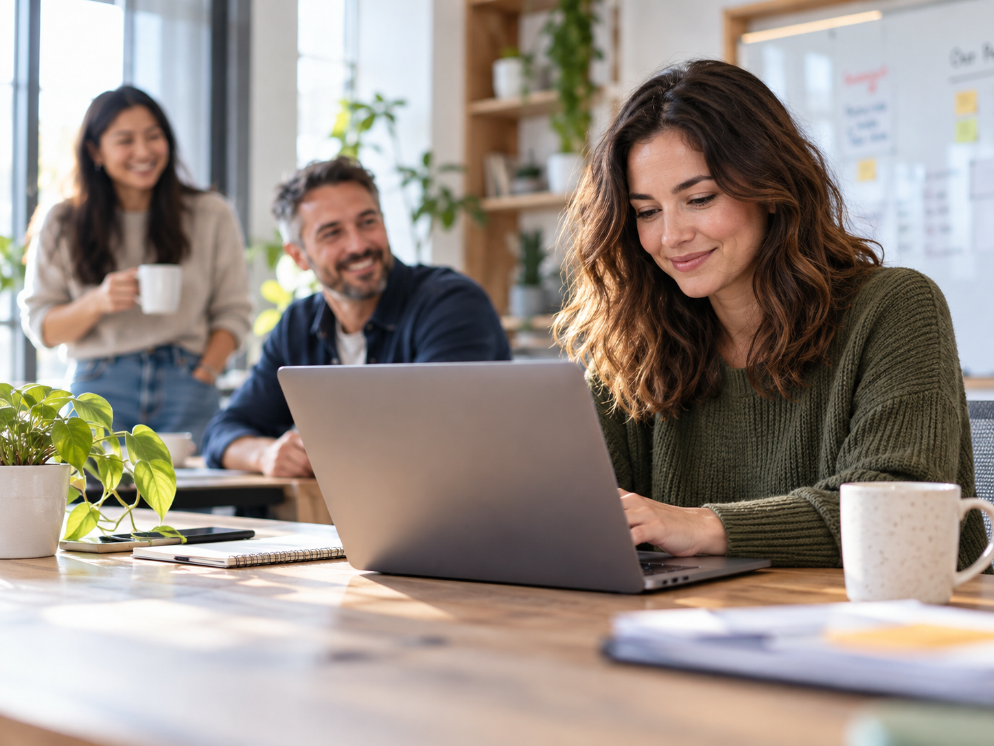 People working together in a relaxed office environment