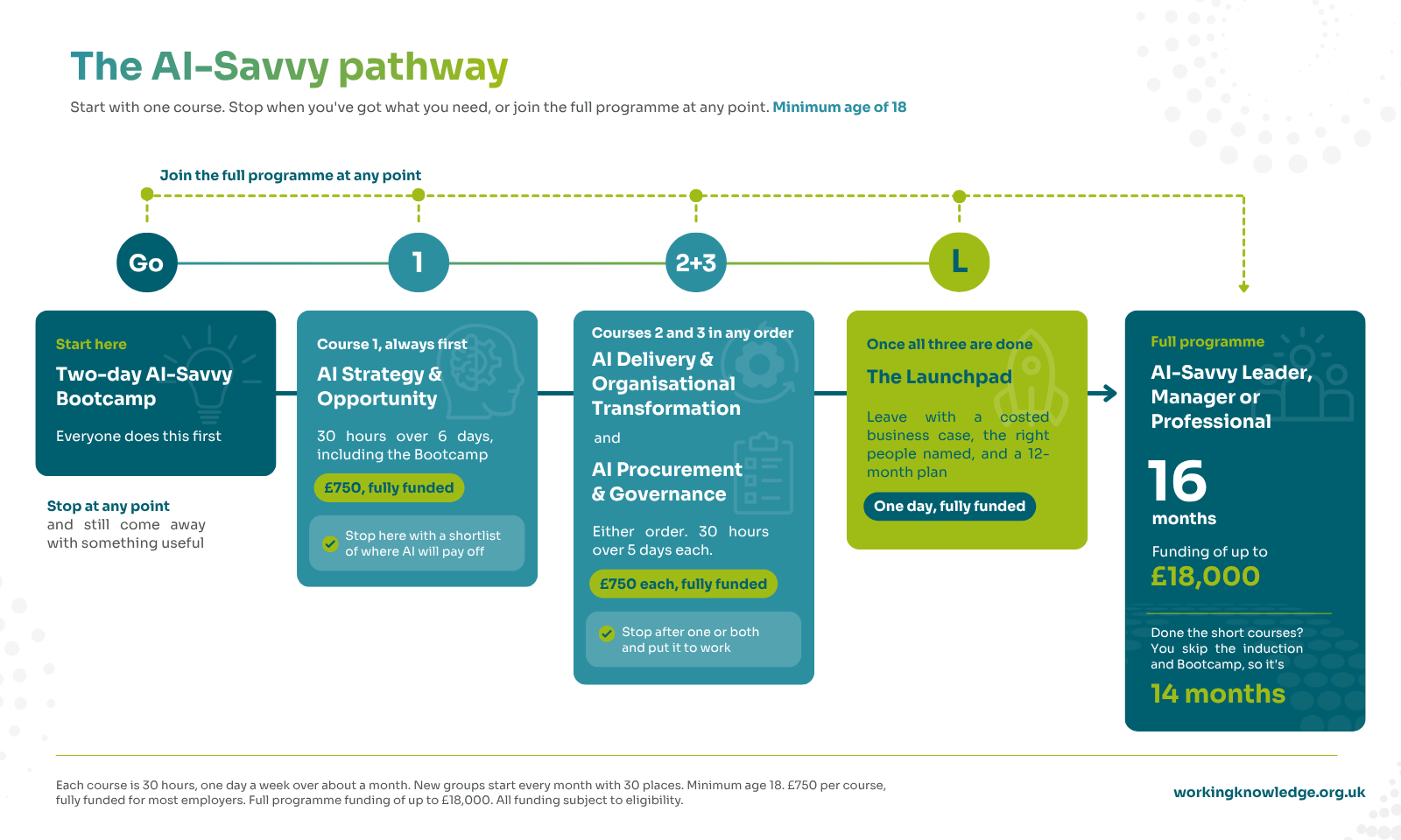 WorkingKnowledge_PathwayInfographic_1600x960 Short AI courses pathway